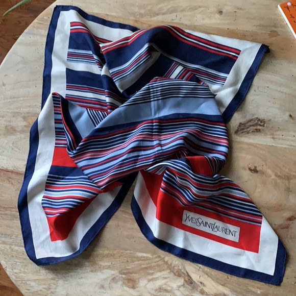 YSL Silk Scarf - red white blue - Picture 5 of 7